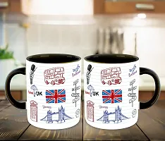 Whats Your Kick? (CSK) London Clipart Inspired Ceramic Black Inner Color Printed Ceramic Coffee Mug (London, Big Ben, London City) Design-14-thumb2