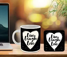 Whats Your Kick (CSK)- Live Love Laugh Inspired Designer Printed White Ceramic Coffee |Tea |Milk Mug with Coaster (Gift | Love |Laugh|Motivational Quotes |Hobby (Multi 4)-thumb1