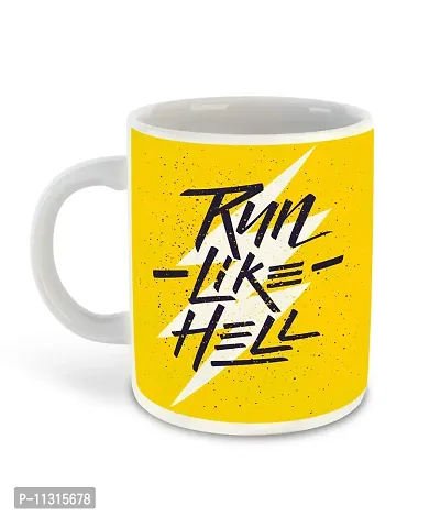 Whats Your Kick? (CSK) - Running Inspired Designer Printed White Ceramic Coffee |Tea | Milk Mug (Gift | Sports | Motivational Quotes | Hobby (Combo 9)-thumb2