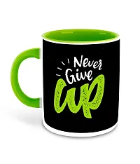 Whats Your Kick? (CSK) - Never Give Up Inspired Designer Printed Green Ceramic Coffee |Tea | Milk Mug (Gift | Motivational Quotes | Best Quotes | Fitness, Gym (Multi-18)-thumb1