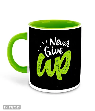 Whats Your Kick? (CSK) - Never Give Up Inspired Designer Printed Green Ceramic Coffee |Tea | Milk Mug (Gift | Motivational Quotes | Best Quotes | Fitness, Gym (Multi-18)-thumb2