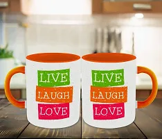 Whats Your Kick (CSK)- Live Love Laugh Inspired Designer Printed Orange Ceramic Coffee |Tea |Milk Mug with Coaster (Gift | Love |Laugh|Motivational Quotes |Hobby (Multi 14)-thumb2