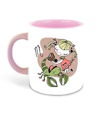 Whats Your Kick (CSK) - Zodiac Inspired Scorpio Printed Pink Inner Colour Ceramic Coffee Mug | Drink | Milk Cup - Best Gift | Zodiac, Scorpio, Horoscope (Multi 9)-thumb1