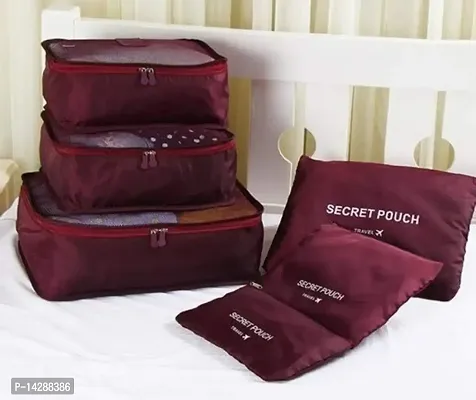 Everbuy Set of 6 Packing Cubes Travel Organizer (Maroon)