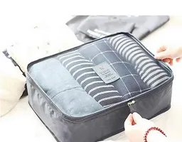 Everbuy 6pcs/Set Women Men Travel Storage Bag Waterproof High Capacity Luggage Clothes Tidy Pouch Portable Organizer Case- Grey-thumb2