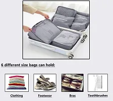 Everbuy Set of 6 Packing Cubes Travel Organizer (Grey)-thumb3