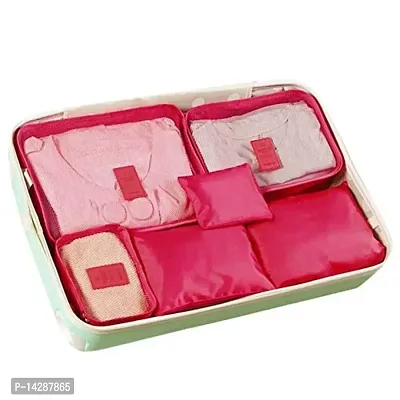 Everbuy Set of 6 Packing Cubes Travel Organizer (Hot Pink)