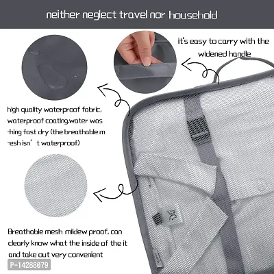 Everbuy 6pcs/Set Women Men Travel Storage Bag Waterproof High Capacity Luggage Clothes Tidy Pouch Portable Organizer Case- Grey-thumb4