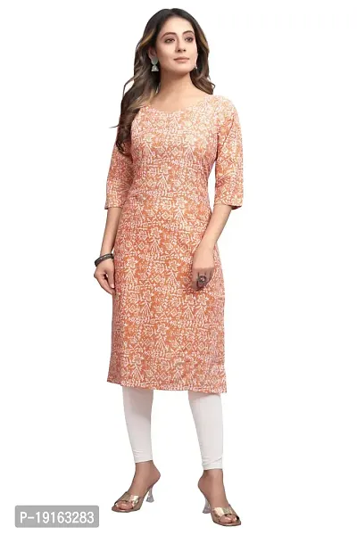 Stylish A-Line Printed Cotton Blend Kurti For Women