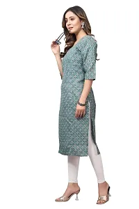 Stylish A-Line Printed Cotton Blend Kurti For Women-thumb1