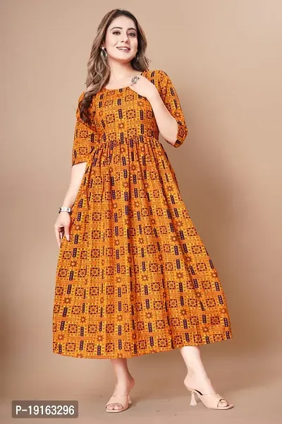 Stylish A-Line Printed Rayon Kurti For Women