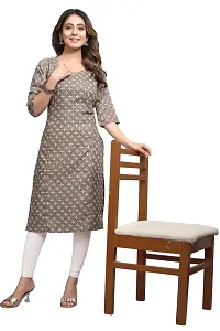 Stylish A-Line Printed Cotton Blend Kurti For Women-thumb2