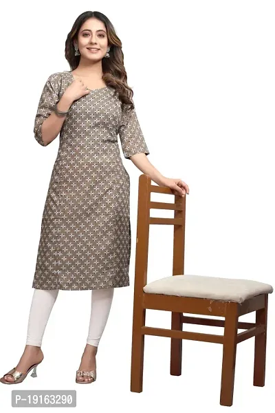 Stylish A-Line Printed Cotton Blend Kurti For Women-thumb3