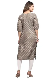 Stylish A-Line Printed Cotton Blend Kurti For Women-thumb1