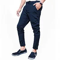 Classic Polyester Solid Casual Trousers for Men, Pack of 2-thumb2