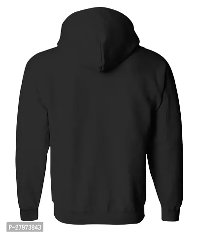 Black Color Solid Long Sleeve Hoodie for Men-thumb3