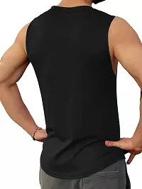 Black Printed Vest For Men-thumb1