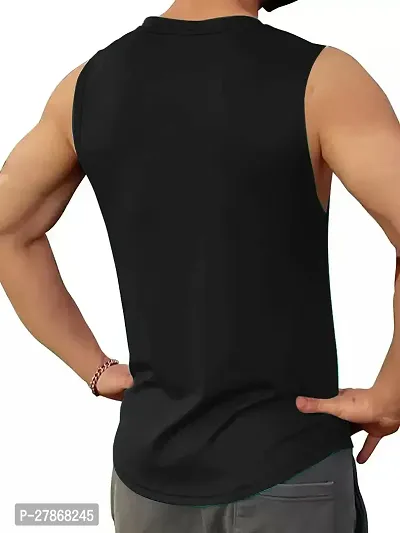 Black Printed Vest For Men-thumb2