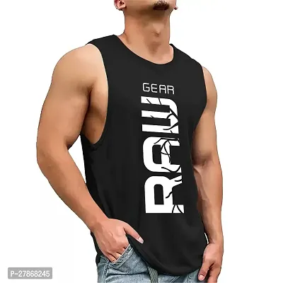 Black Printed Vest For Men