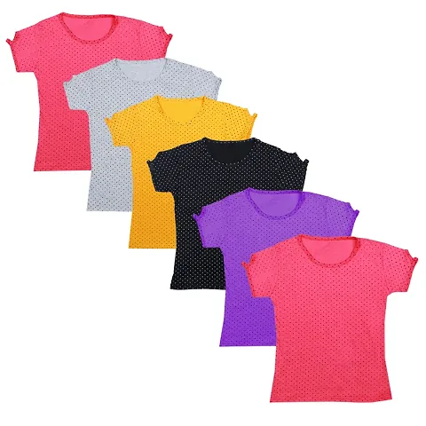 Ezee Sleeves Girls TshirtPack Of 6-Multicoloured