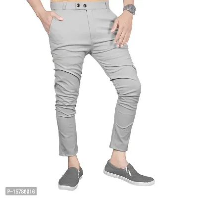 Classic Polyester Solid Casual Trousers for Men, Pack of 2-thumb2