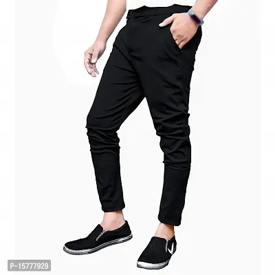 Classic Polyester Solid Casual Trousers for Men, Pack of 2-thumb2