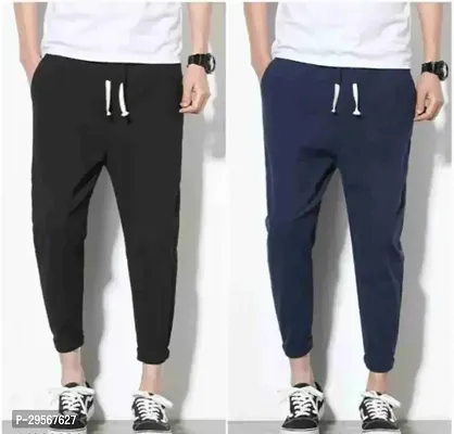 Stylish Cotton Blend Solid Track Pant For Men Pack of 2