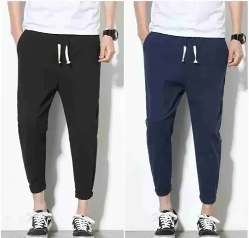 Best Selling Polyester Regular Track Pants For Men Pack of 2