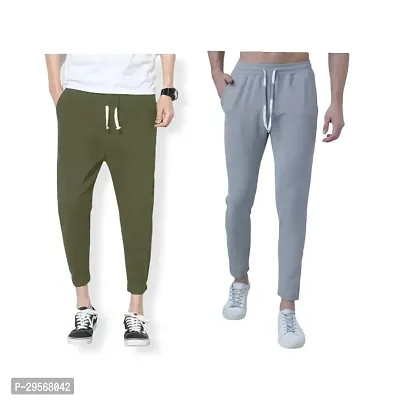 Stylish Cotton Blend Solid Track Pant For Men Pack of 2