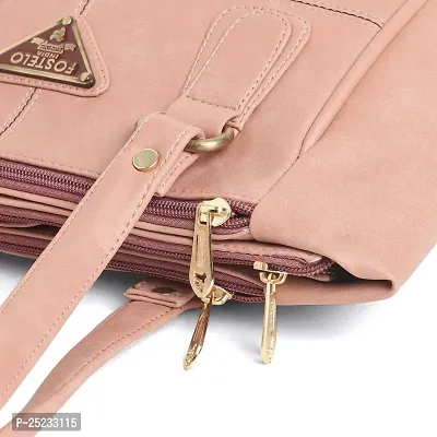 Stylish Women Sana Spacious Faux Leather Handbag Light Pink Medium-thumb5