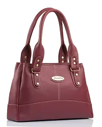 Stylish Faux Leather Handbags For Women 3 Compartments 5 Pockets Maroon-thumb1