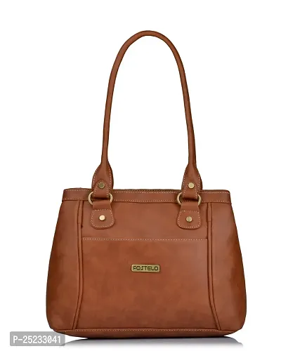 Stylish Women Hynes Faux Leather Handbag Tan Medium