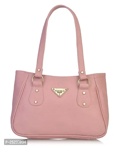Stylish Women Titanic Faux Leather Handbag Light Pink Medium