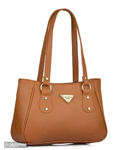 Stylish Women Titanic Faux Leather Handbag Tan Medium-thumb3