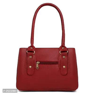 Stylish Women Meryl Faux Leather Handbag Maroon Large-thumb2