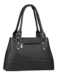 Stylish Faux Leather Handbags For Women 3 Compartments 5 Pockets Black-thumb2