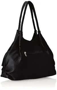 Stylish Women Style Diva Faux Leather Handbag Black Large-thumb1
