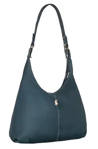 Stylish Women Faux Leather Versaze Hobo Shoulder Bag Blue Large-thumb1
