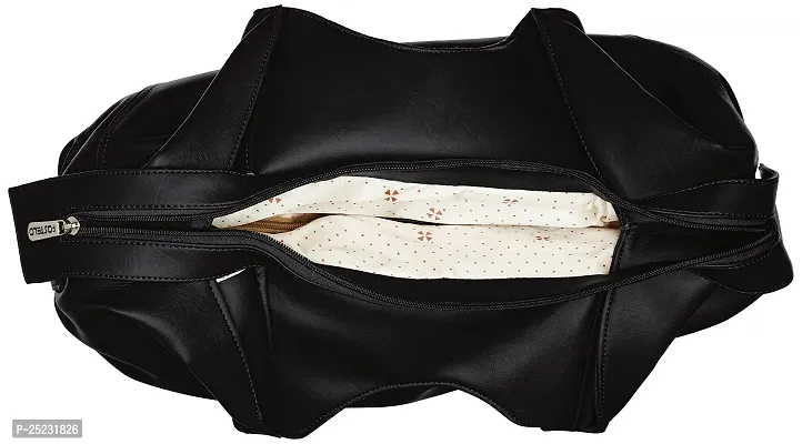Stylish Women Style Diva Faux Leather Handbag Black Large-thumb5