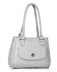 Stylish Women Jennie Faux Leather Handbag Grey Medium-thumb1