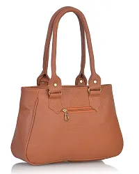 Stylish Faux Leather Handbags For Women 2 Compartments 5 Pockets Tan-thumb2