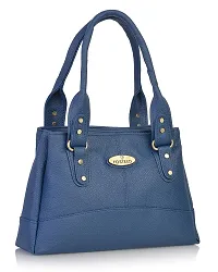 Stylish Women Elite Faux Leather Handbag Blue Large-thumb1