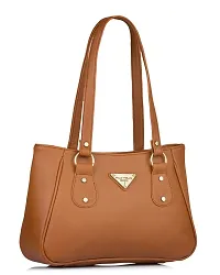 Stylish Women Titanic Faux Leather Handbag Tan Medium-thumb1