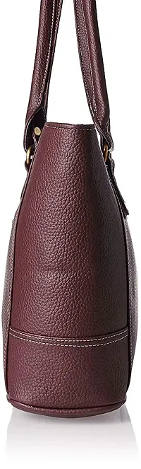 Stylish Women Everly Faux Leather Handbag Maroon Large-thumb2
