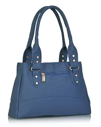 Stylish Women Elite Faux Leather Handbag Blue Large-thumb2