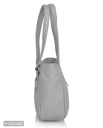 Stylish Women Titanic Faux Leather Handbag Grey Medium-thumb4