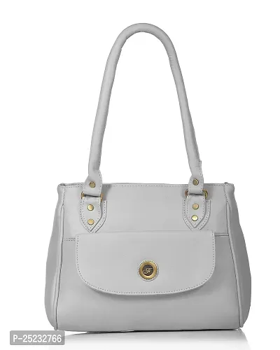 Stylish Women Jennie Faux Leather Handbag Grey Medium-thumb0