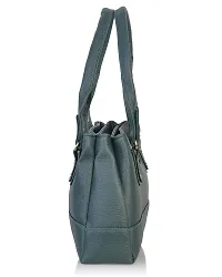 Stylish Women Elite Faux Leather Handbag Green Large-thumb3