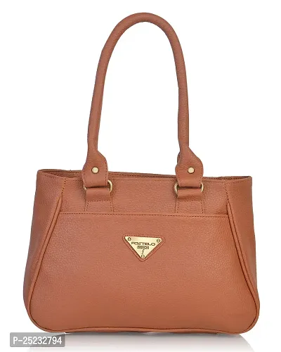 Stylish Women Spring Faux Leather Handbag Tan Medium