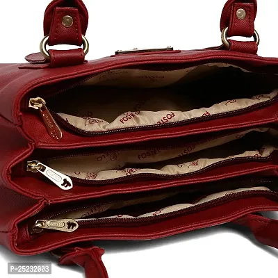 Stylish Women Meryl Faux Leather Handbag Maroon Large-thumb5